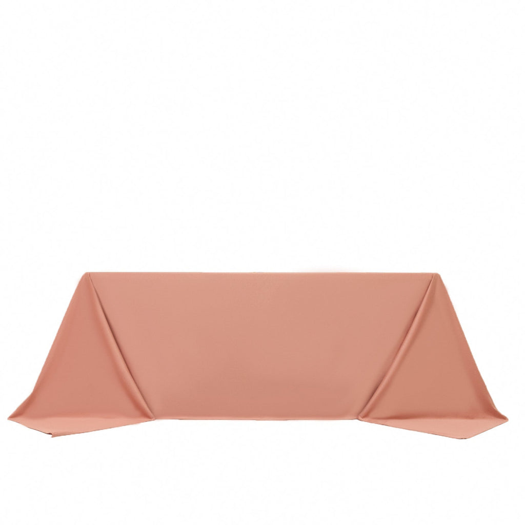 Scuba Rectangular 90"x132" Tablecloth Dusty Rose - Wrinkle Free, Stain Resistant & Seamless Table Cover - Bell Racket Store