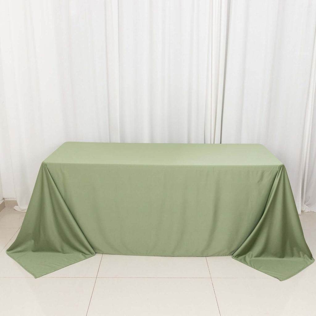 Scuba Rectangular 90"x132" Tablecloth Dusty Sage Green - Wrinkle Free, Stain Resistant & Seamless Table Cover - Bell Racket Store