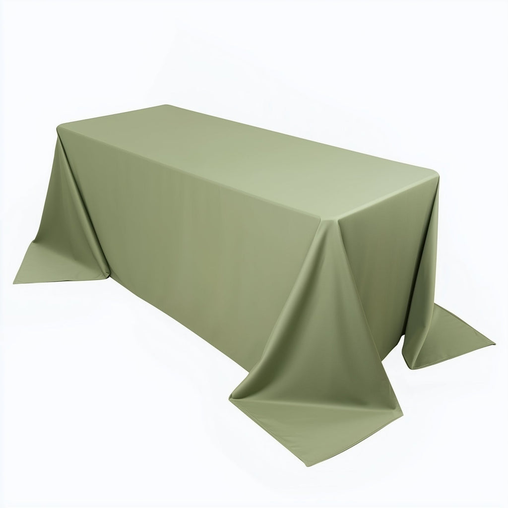 Scuba Rectangular 90"x132" Tablecloth Dusty Sage Green - Wrinkle Free, Stain Resistant & Seamless Table Cover - Bell Racket Store