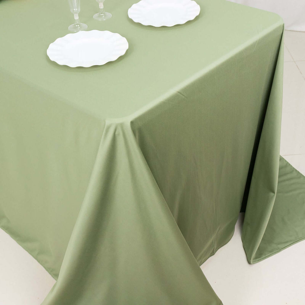 Scuba Rectangular 90"x132" Tablecloth Dusty Sage Green - Wrinkle Free, Stain Resistant & Seamless Table Cover - Bell Racket Store