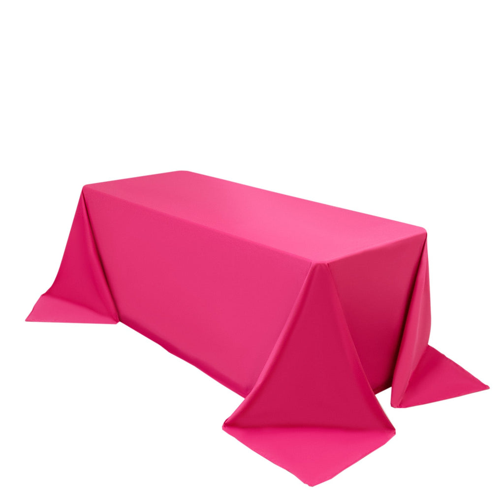 Scuba Rectangular 90"x132" Tablecloth Fuchsia - Wrinkle Free, Stain Resistant & Seamless Table Cover - Bell Racket Store