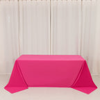 Scuba Rectangular 90"x132" Tablecloth Fuchsia - Wrinkle Free, Stain Resistant & Seamless Table Cover - Bell Racket Store