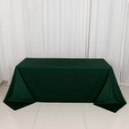 Scuba Rectangular 90"x132" Tablecloth Hunter Emerald Green - Wrinkle Free, Stain Resistant & Seamless Table Cover - Bell Racket Store