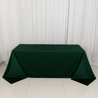 Scuba Rectangular 90"x132" Tablecloth Hunter Emerald Green - Wrinkle Free, Stain Resistant & Seamless Table Cover - Bell Racket Store
