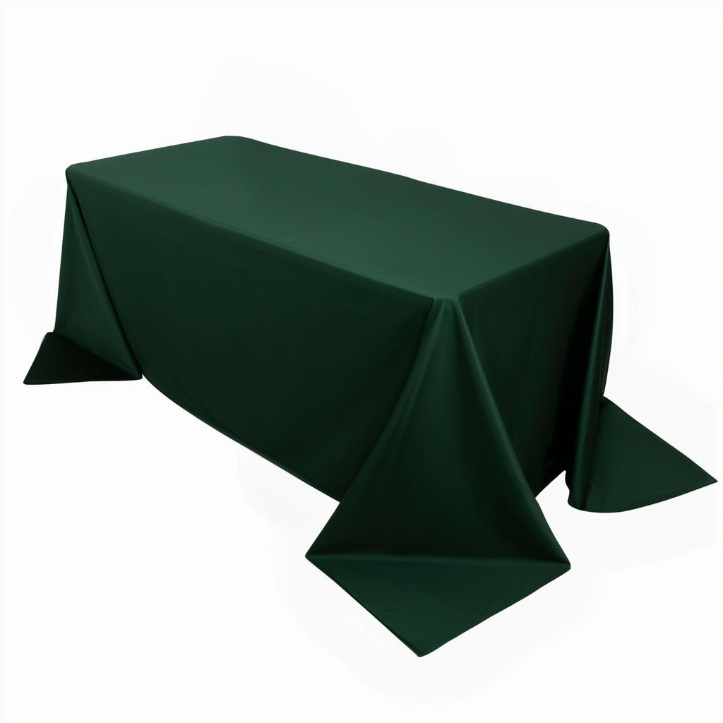 Scuba Rectangular 90"x132" Tablecloth Hunter Emerald Green - Wrinkle Free, Stain Resistant & Seamless Table Cover - Bell Racket Store