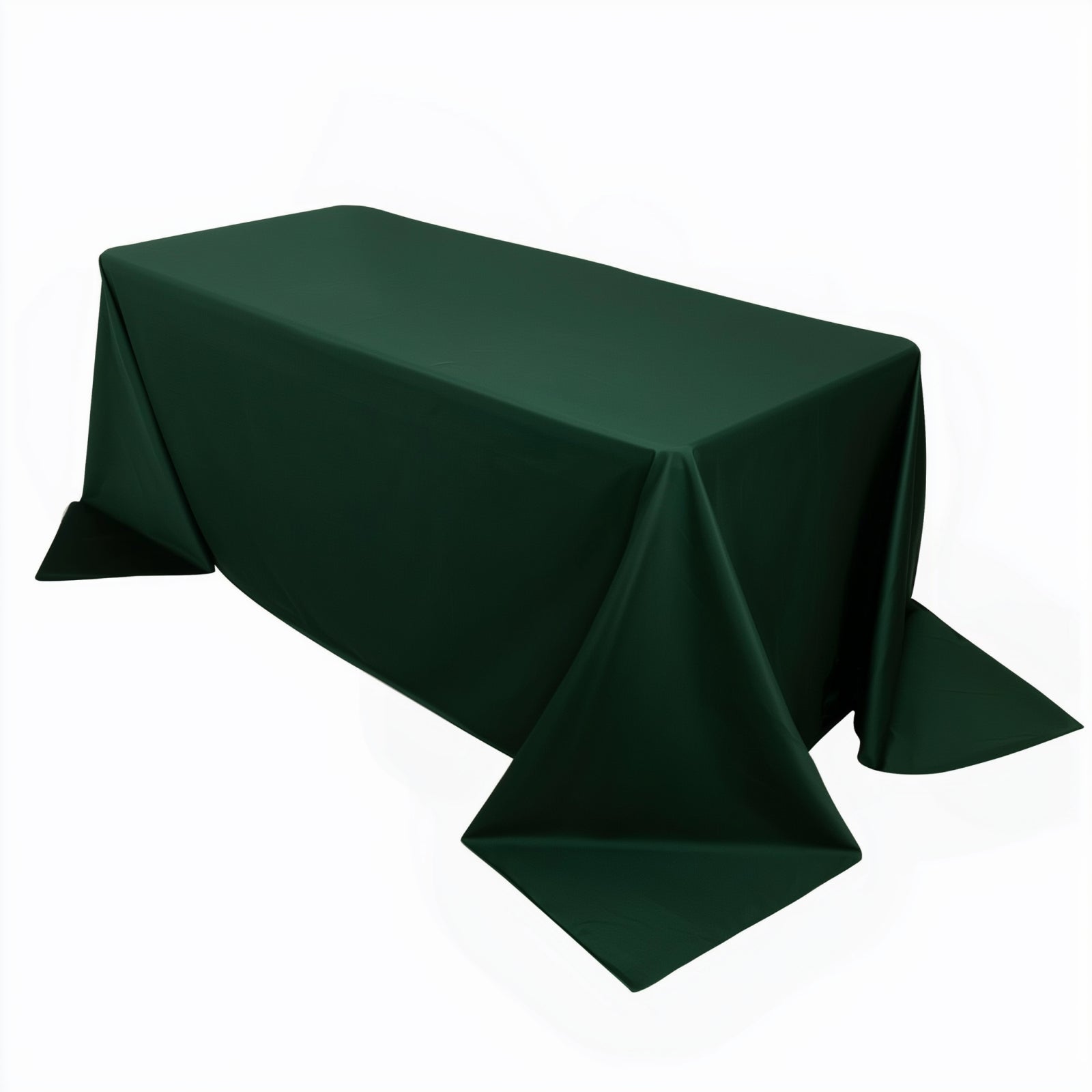 Scuba Rectangular 90"x132" Tablecloth Hunter Emerald Green - Wrinkle Free, Stain Resistant & Seamless Table Cover - Bell Racket Store