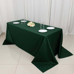 Scuba Rectangular 90"x132" Tablecloth Hunter Emerald Green - Wrinkle Free, Stain Resistant & Seamless Table Cover - Bell Racket Store