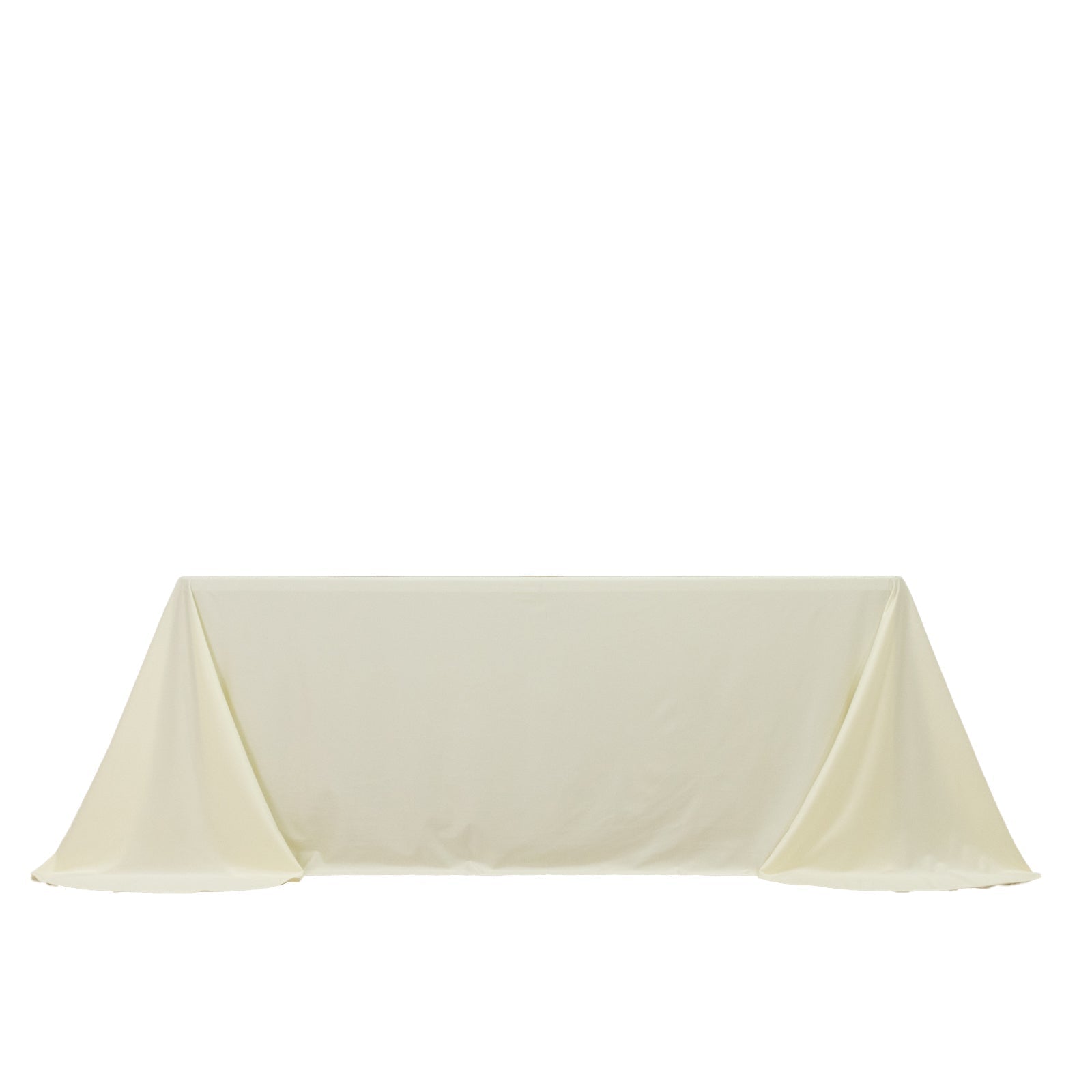 Scuba Rectangular 90"x132" Tablecloth Ivory with Rounded Corners â€“ Seamless, Wrinkle Free & Stain Resistant Table Cover - Bell Racket Store