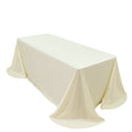 Scuba Rectangular 90"x132" Tablecloth Ivory with Rounded Corners â€“ Seamless, Wrinkle Free & Stain Resistant Table Cover - Bell Racket Store
