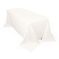 Scuba Rectangular 90"x132" Tablecloth Ivory - Wrinkle Free, Stain Resistant & Seamless Table Cover - Bell Racket Store