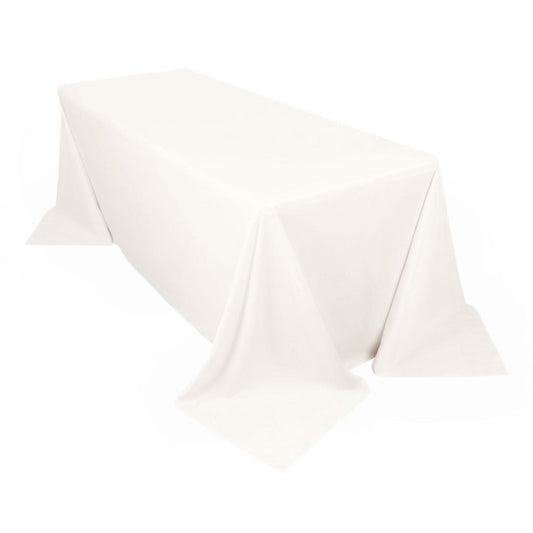 Scuba Rectangular 90"x132" Tablecloth Ivory - Wrinkle Free, Stain Resistant & Seamless Table Cover - Bell Racket Store