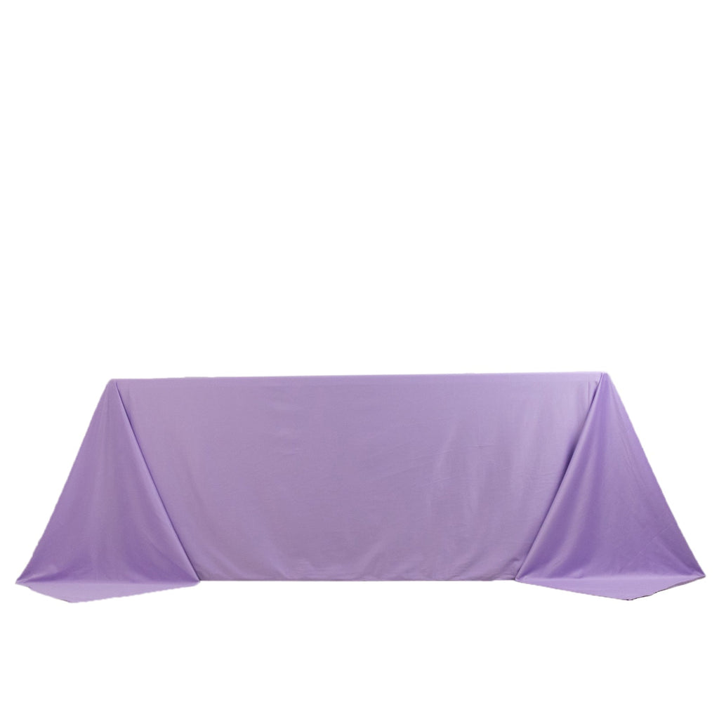 Scuba Rectangular 90"x132" Tablecloth Lavender Lilac - Wrinkle Free, Stain Resistant & Seamless Table Cover - Bell Racket Store