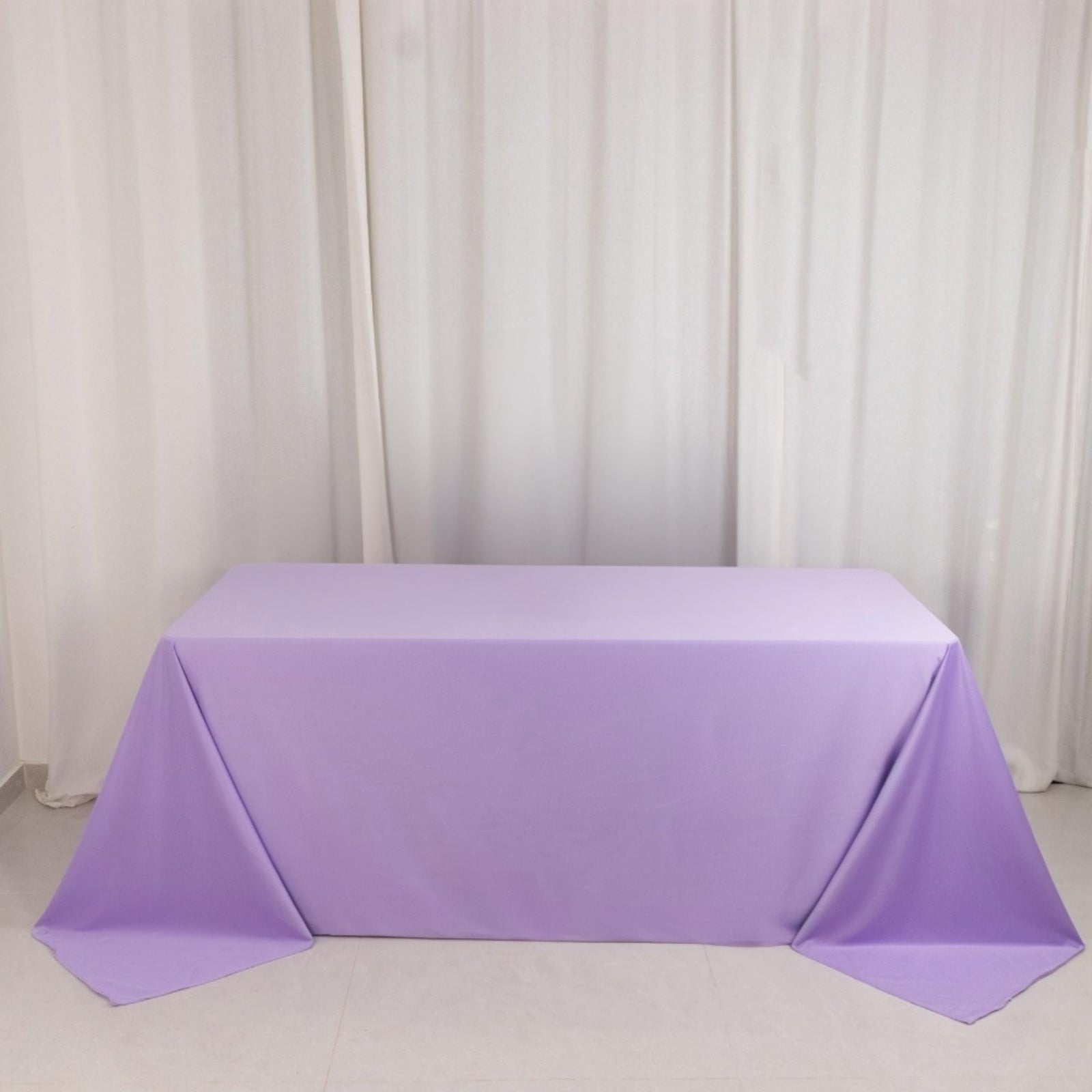 Scuba Rectangular 90"x132" Tablecloth Lavender Lilac - Wrinkle Free, Stain Resistant & Seamless Table Cover - Bell Racket Store