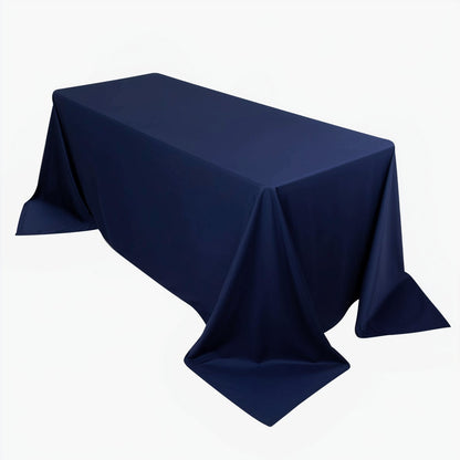 Scuba Rectangular 90"x132" Tablecloth Navy Blue - Wrinkle Free, Stain Resistant & Seamless Table Cover - Bell Racket Store