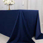 Scuba Rectangular 90"x132" Tablecloth Navy Blue - Wrinkle Free, Stain Resistant & Seamless Table Cover - Bell Racket Store