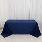 Scuba Rectangular 90"x132" Tablecloth Navy Blue - Wrinkle Free, Stain Resistant & Seamless Table Cover - Bell Racket Store