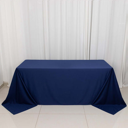 Scuba Rectangular 90"x132" Tablecloth Navy Blue - Wrinkle Free, Stain Resistant & Seamless Table Cover - Bell Racket Store