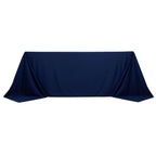 Scuba Rectangular 90"x132" Tablecloth Navy Blue - Wrinkle Free, Stain Resistant & Seamless Table Cover - Bell Racket Store