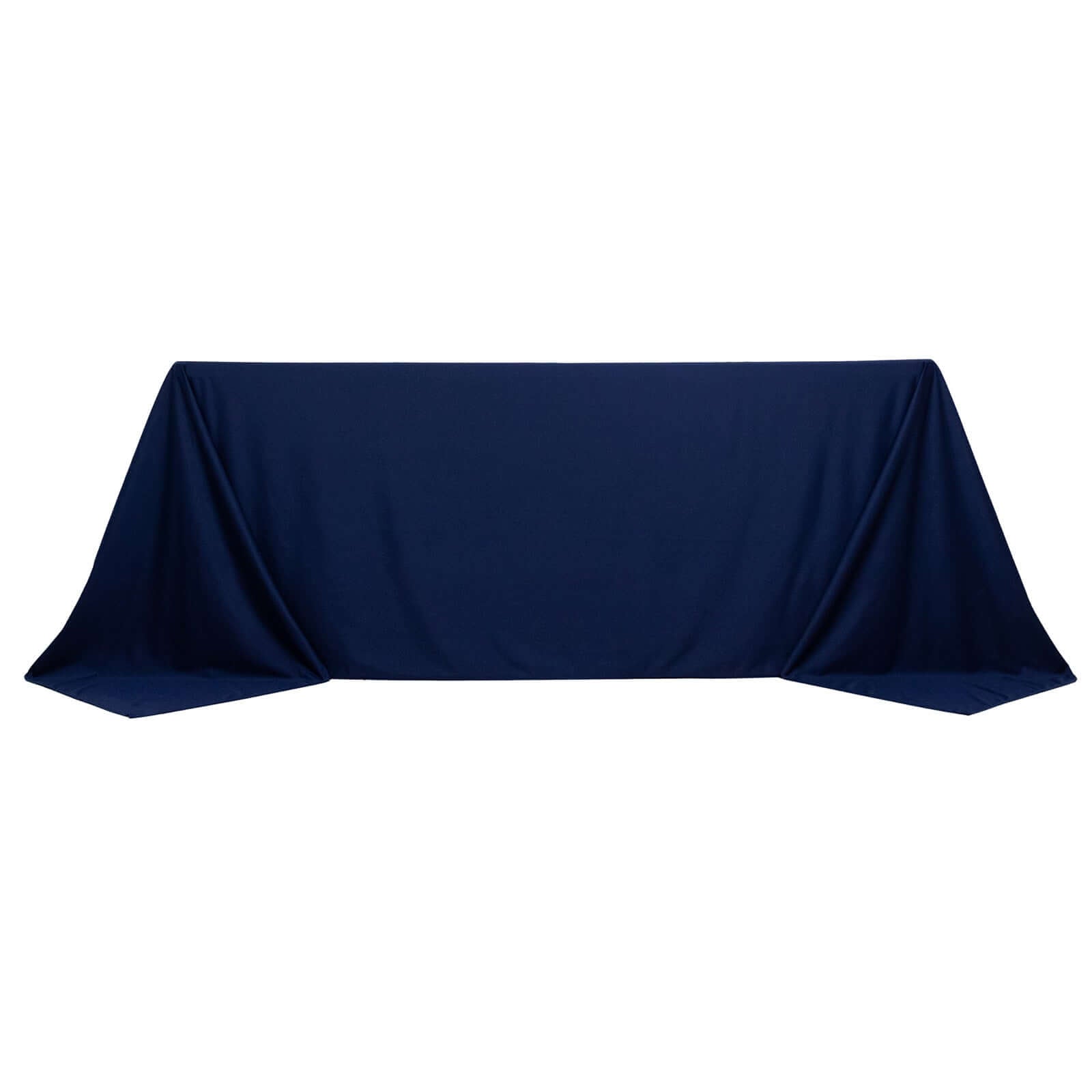 Scuba Rectangular 90"x132" Tablecloth Navy Blue - Wrinkle Free, Stain Resistant & Seamless Table Cover - Bell Racket Store