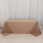 Scuba Rectangular 90"x132" Tablecloth Nude - Wrinkle Free, Stain Resistant & Seamless Table Cover - Bell Racket Store