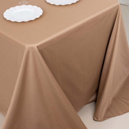 Scuba Rectangular 90"x132" Tablecloth Nude - Wrinkle Free, Stain Resistant & Seamless Table Cover - Bell Racket Store