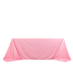 Scuba Rectangular 90"x132" Tablecloth Pink - Wrinkle Free, Stain Resistant & Seamless Table Cover - Bell Racket Store