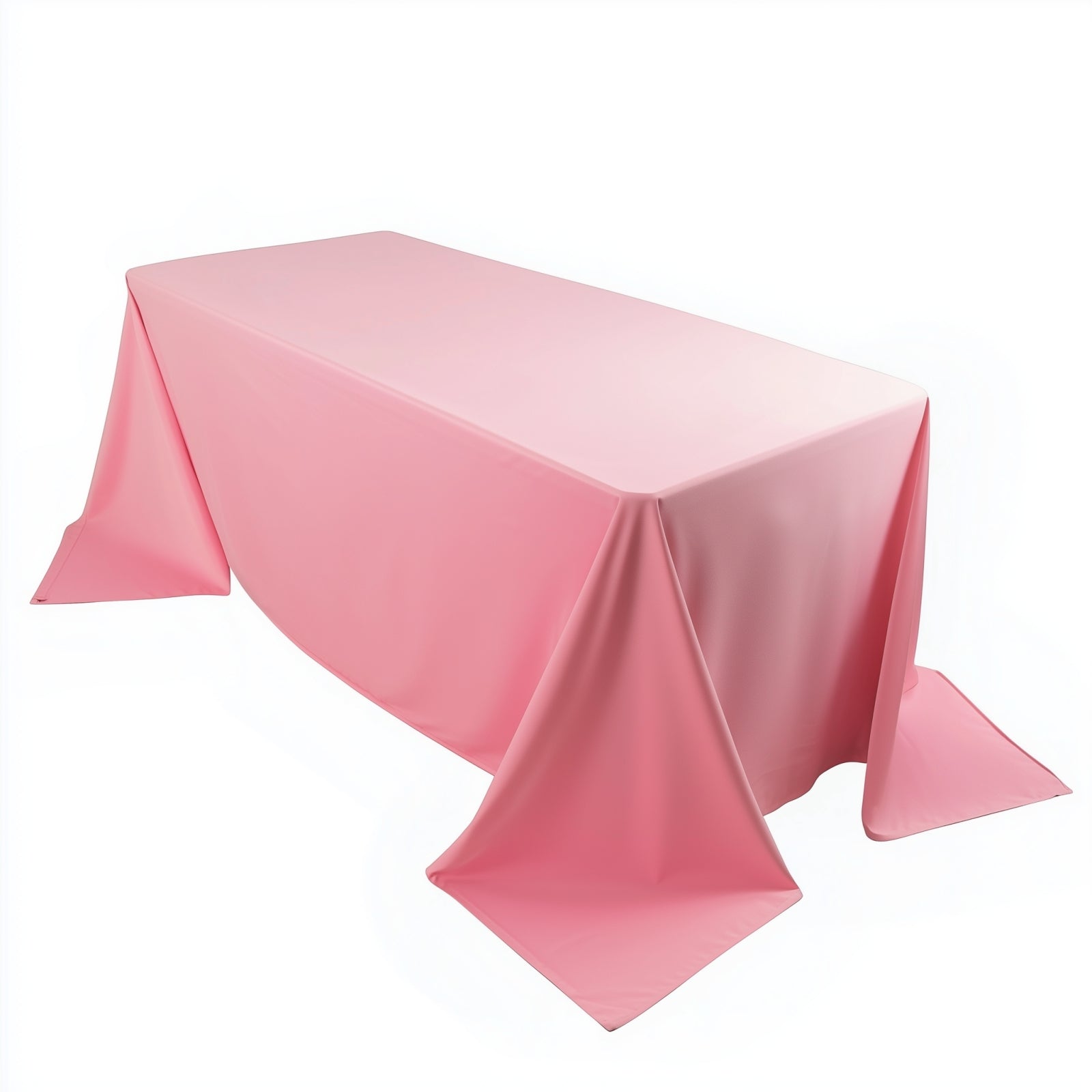 Scuba Rectangular 90"x132" Tablecloth Pink - Wrinkle Free, Stain Resistant & Seamless Table Cover - Bell Racket Store