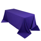 Scuba Rectangular 90"x132" Tablecloth Purple - Wrinkle Free, Stain Resistant & Seamless Table Cover - Bell Racket Store