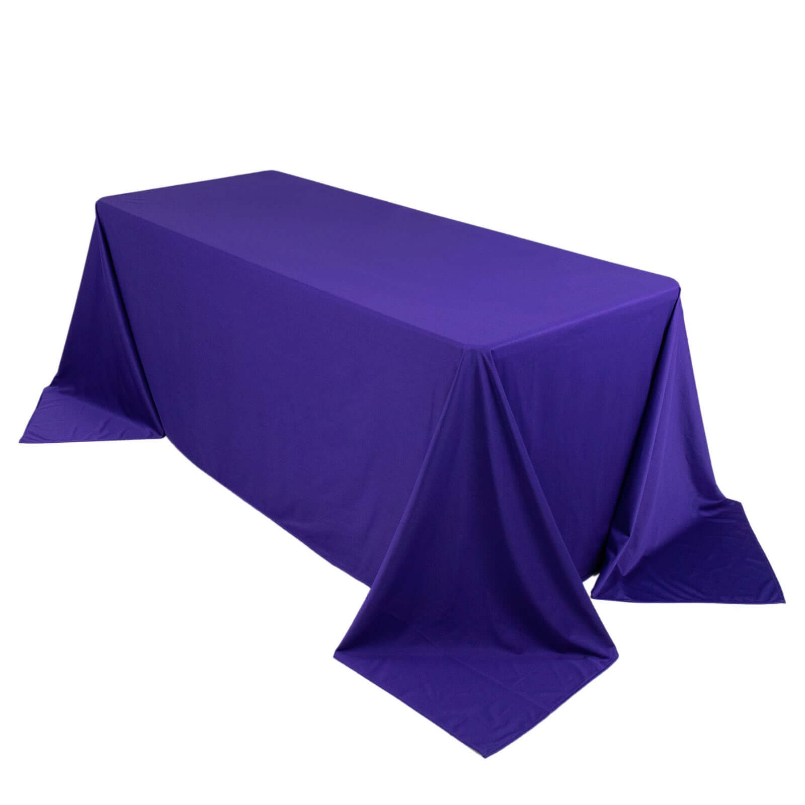Scuba Rectangular 90"x132" Tablecloth Purple - Wrinkle Free, Stain Resistant & Seamless Table Cover - Bell Racket Store