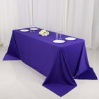 Scuba Rectangular 90"x132" Tablecloth Purple - Wrinkle Free, Stain Resistant & Seamless Table Cover - Bell Racket Store