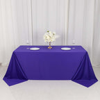 Scuba Rectangular 90"x132" Tablecloth Purple - Wrinkle Free, Stain Resistant & Seamless Table Cover - Bell Racket Store