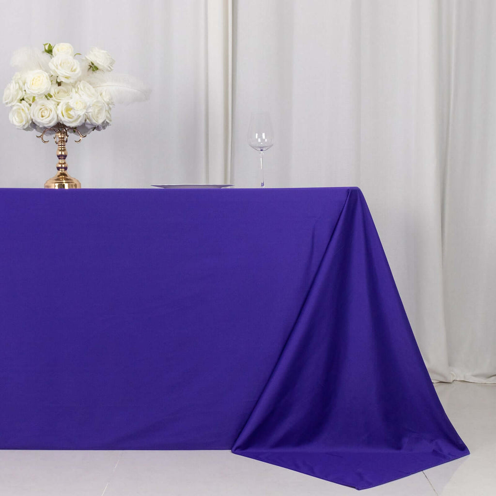 Scuba Rectangular 90"x132" Tablecloth Purple - Wrinkle Free, Stain Resistant & Seamless Table Cover - Bell Racket Store