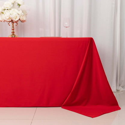 Scuba Rectangular 90"x132" Tablecloth Red - Wrinkle Free, Stain Resistant & Seamless Table Cover - Bell Racket Store