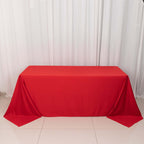 Scuba Rectangular 90"x132" Tablecloth Red - Wrinkle Free, Stain Resistant & Seamless Table Cover - Bell Racket Store