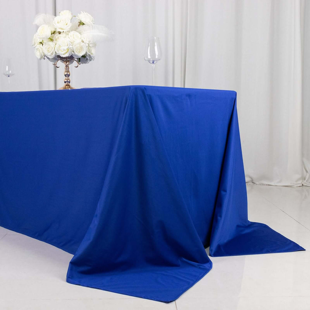 Scuba Rectangular 90"x132" Tablecloth Royal Blue - Wrinkle Free, Stain Resistant & Seamless Table Cover - Bell Racket Store