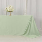 Scuba Rectangular 90"x132" Tablecloth Sage Green - Wrinkle Free, Stain Resistant & Seamless Table Cover - Bell Racket Store