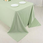 Scuba Rectangular 90"x132" Tablecloth Sage Green - Wrinkle Free, Stain Resistant & Seamless Table Cover - Bell Racket Store