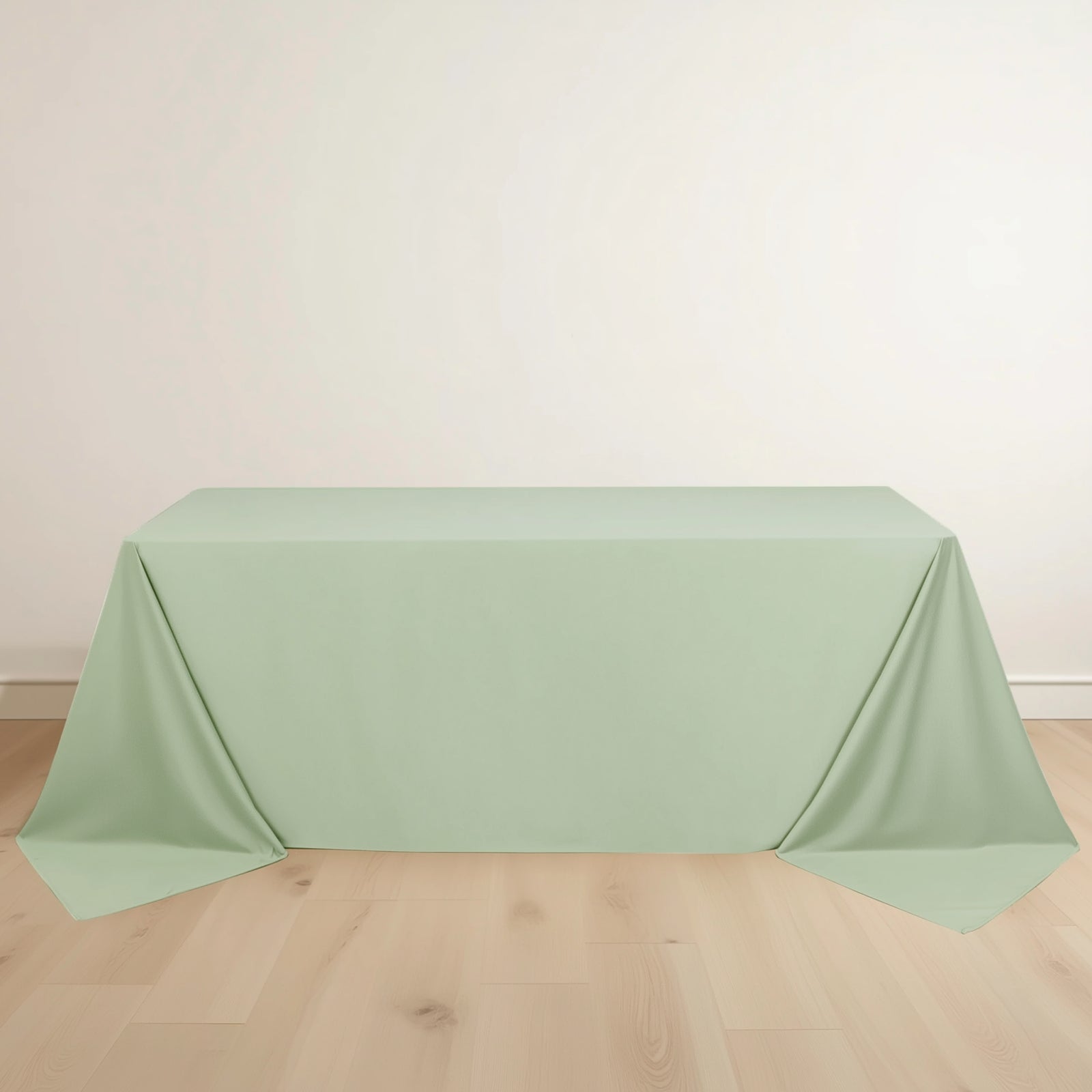 Scuba Rectangular 90"x132" Tablecloth Sage Green - Wrinkle Free, Stain Resistant & Seamless Table Cover - Bell Racket Store