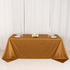 Scuba Rectangular 90"x132" Tablecloth Shimmering Gold - Wrinkle Free & Stain Resistant Seamless Table Cover for Weddings and Parties - Bell Racket Store