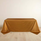 Scuba Rectangular 90"x132" Tablecloth Shimmering Gold - Wrinkle Free & Stain Resistant Seamless Table Cover for Weddings and Parties - Bell Racket Store