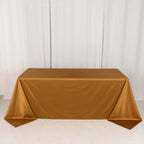Scuba Rectangular 90"x132" Tablecloth Shimmering Gold - Wrinkle Free & Stain Resistant Seamless Table Cover for Weddings and Parties - Bell Racket Store