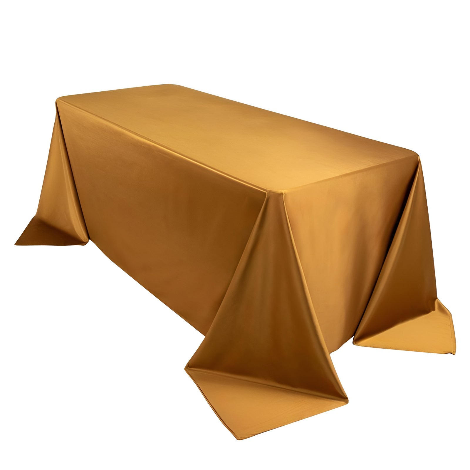 Scuba Rectangular 90"x132" Tablecloth Shimmering Gold - Wrinkle Free & Stain Resistant Seamless Table Cover for Weddings and Parties - Bell Racket Store
