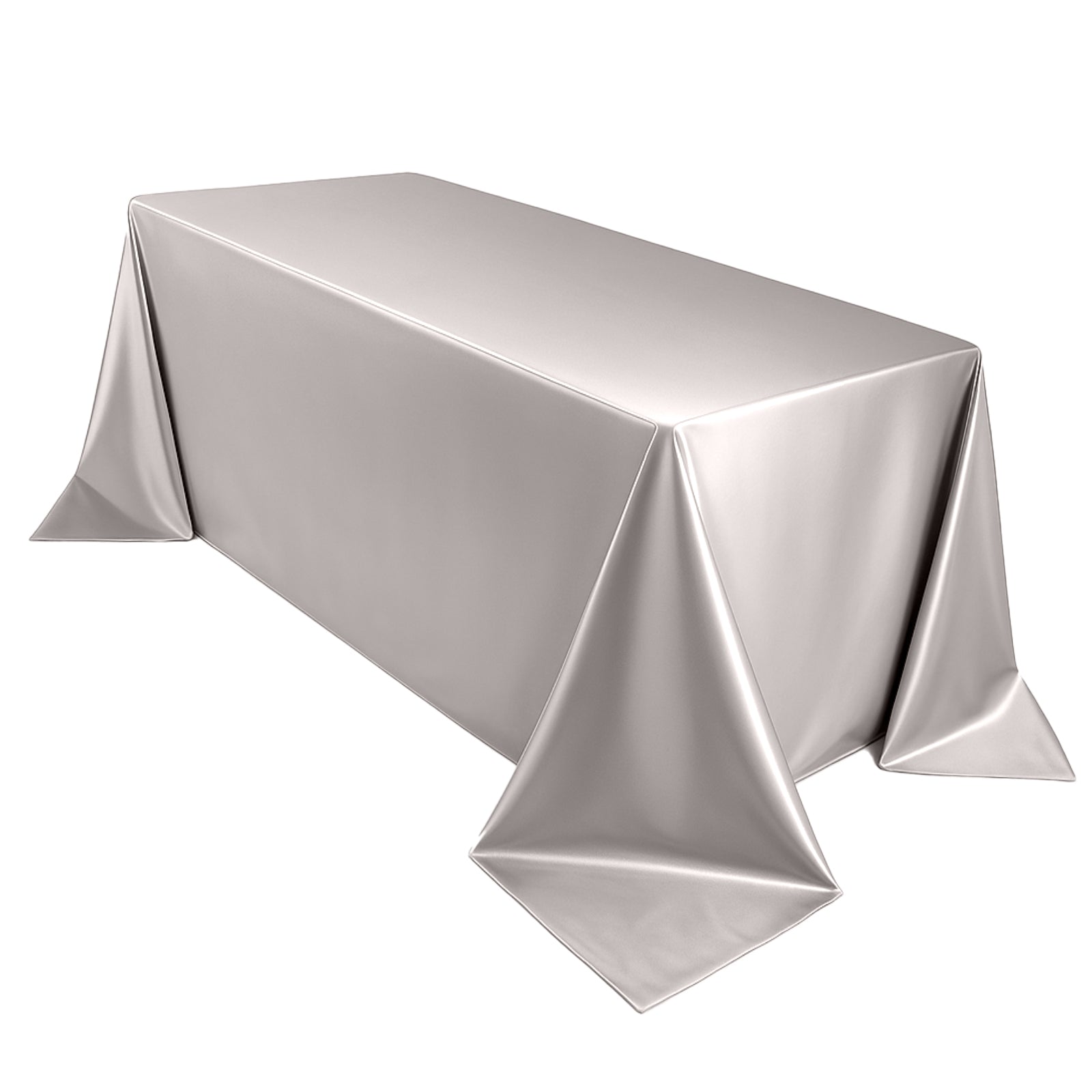 Scuba Rectangular 90"x132" Tablecloth Shimmering Silver - Wrinkle Free & Stain Resistant Seamless Table Cover - Bell Racket Store