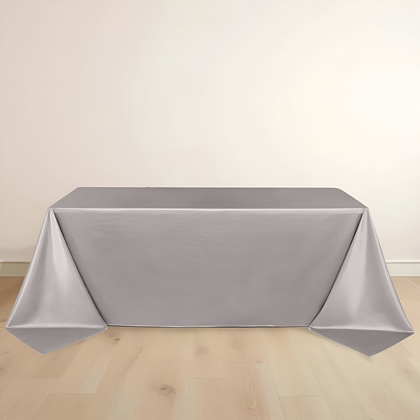 Scuba Rectangular 90"x132" Tablecloth Shimmering Silver - Wrinkle Free & Stain Resistant Seamless Table Cover - Bell Racket Store