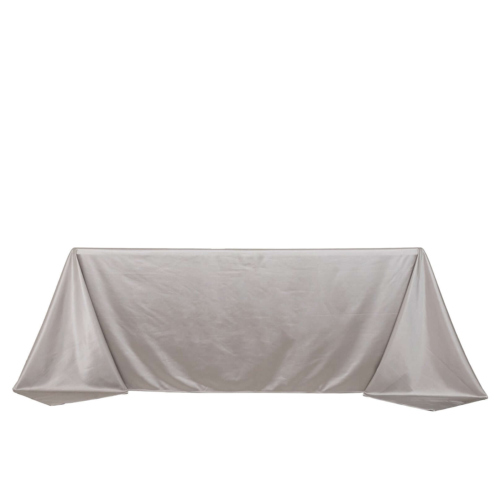 Scuba Rectangular 90"x132" Tablecloth Shimmering Silver - Wrinkle Free & Stain Resistant Seamless Table Cover - Bell Racket Store