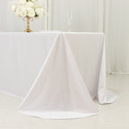 Scuba Rectangular 90"x132" Tablecloth White with Rounded Corners â€“ Seamless, Wrinkle Free & Stain Resistant Table Cover - Bell Racket Store