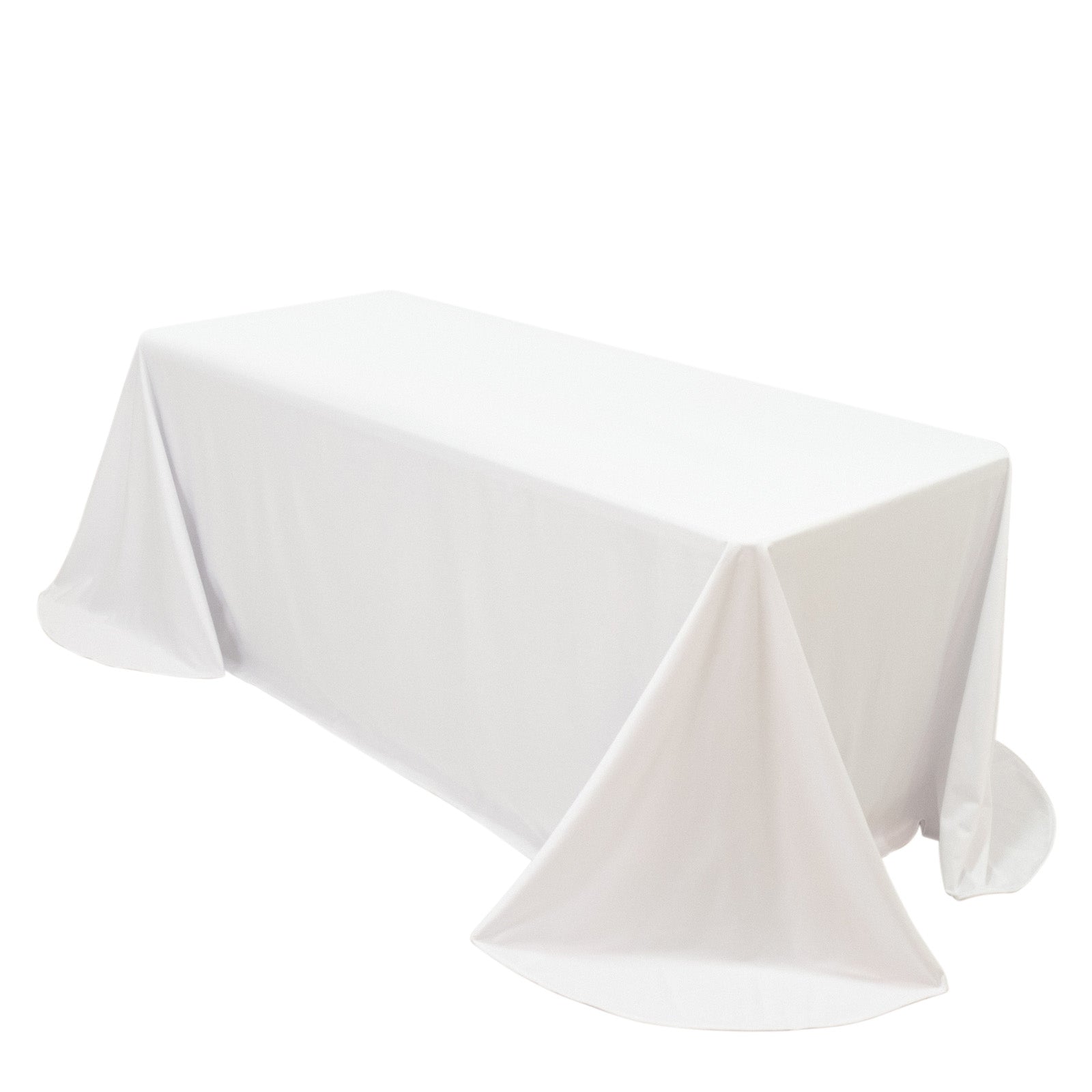Scuba Rectangular 90"x132" Tablecloth White with Rounded Corners â€“ Seamless, Wrinkle Free & Stain Resistant Table Cover - Bell Racket Store