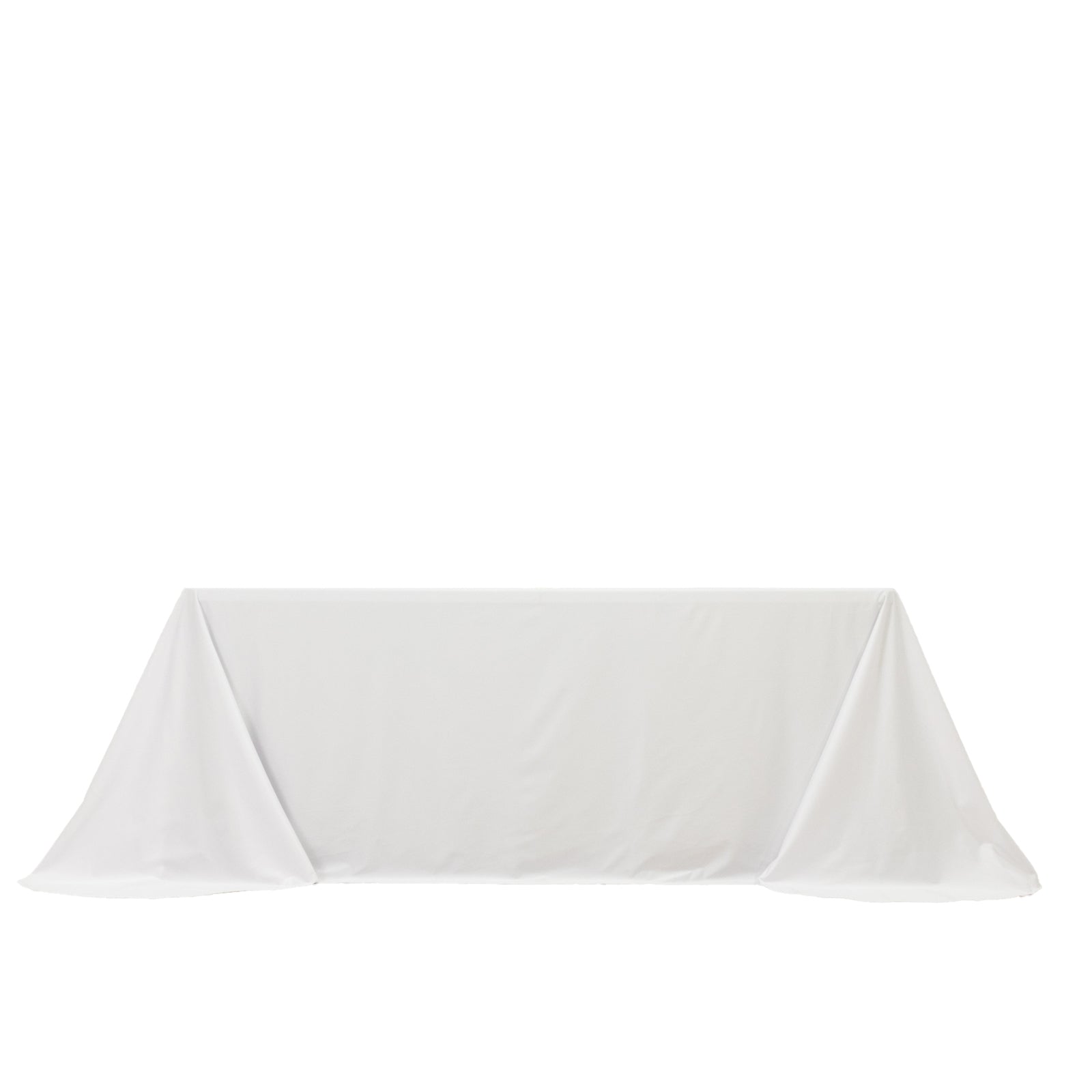 Scuba Rectangular 90"x132" Tablecloth White with Rounded Corners â€“ Seamless, Wrinkle Free & Stain Resistant Table Cover - Bell Racket Store