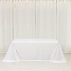Scuba Rectangular 90"x132" Tablecloth White with Rounded Corners â€“ Seamless, Wrinkle Free & Stain Resistant Table Cover - Bell Racket Store