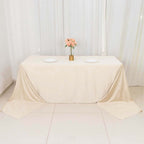 Scuba Rectangular 90"x156" Tablecloth Beige - Wrinkle Free, Stain Resistant & Seamless Table Cover - Bell Racket Store